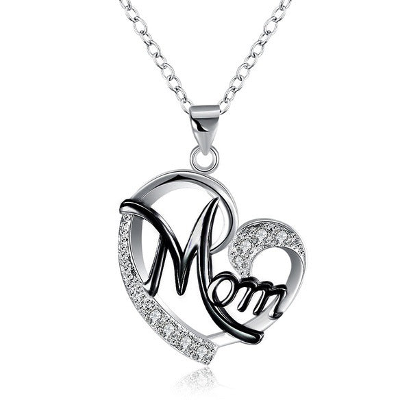 European And American Women's Necklaces Mom Color Separation Heart-shaped Diamonds Wish Explosive Mother' Day Gifts Across The Border