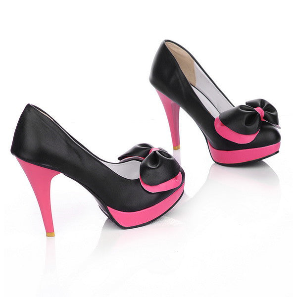 High-heeled round toe sweet fashion ladies single shoes