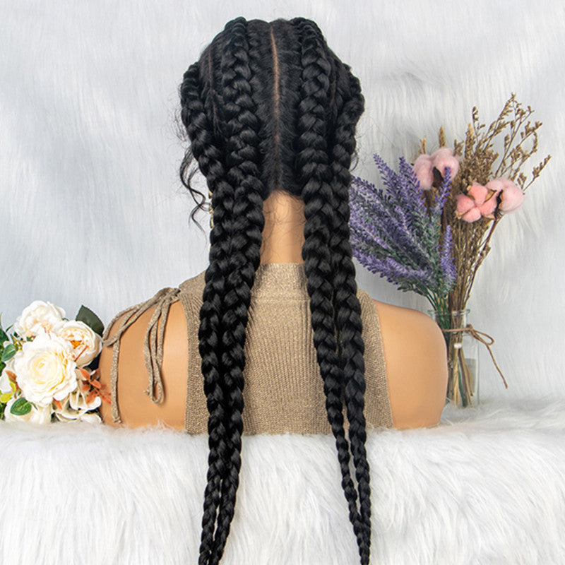 Braided Lace Front Wig With Baby Hair 4 Braids