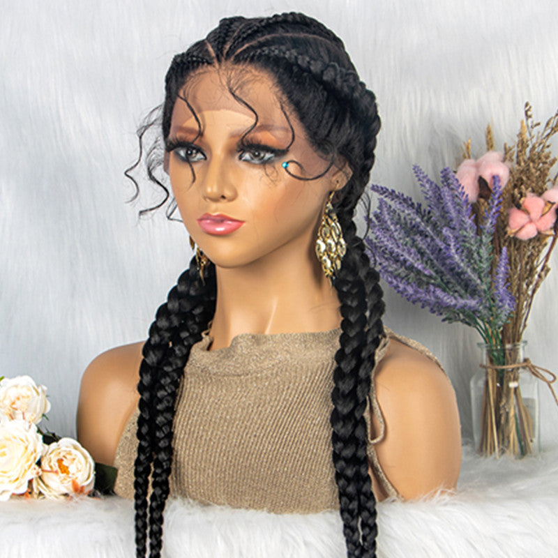 Braided Lace Front Wig With Baby Hair 4 Braids