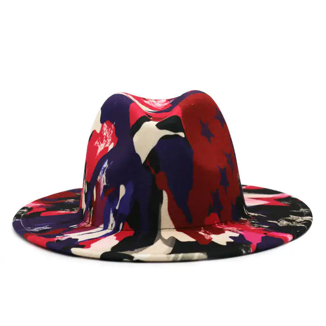 Natural Landscape Tie-dye Fedora Hat